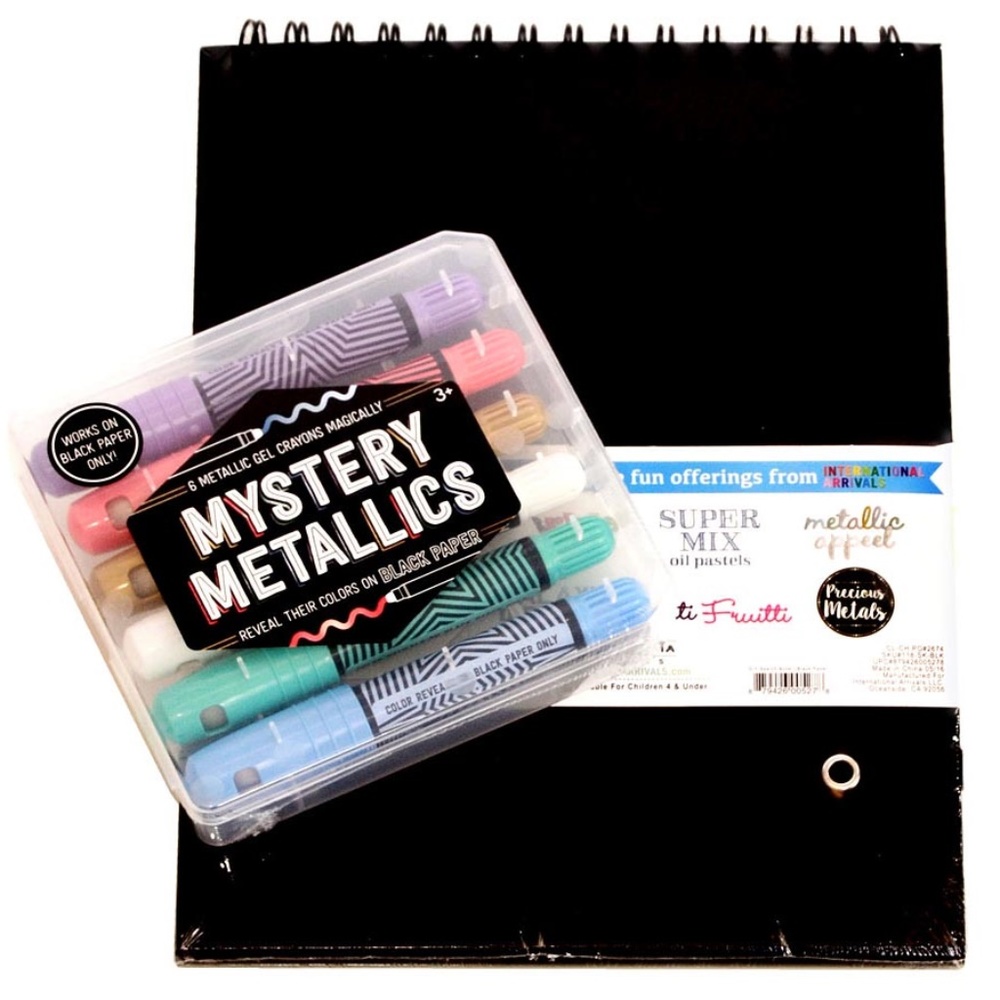 NEW Mystery Metallics Gel Crayons & Sketchbook Set Art Drawing Gift